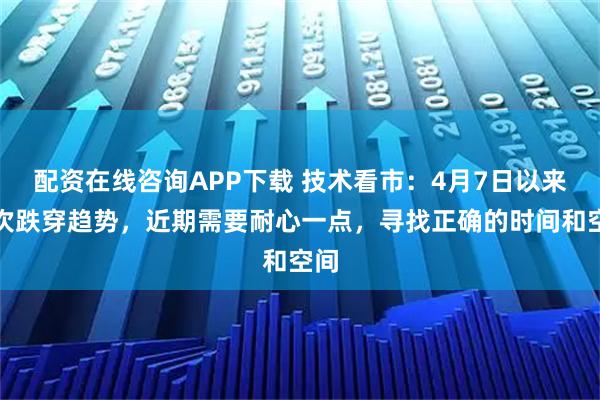 配资在线咨询APP下载 技术看市：4月7日以来首次跌穿趋势，近期需要耐心一点，寻找正确的时间和空间